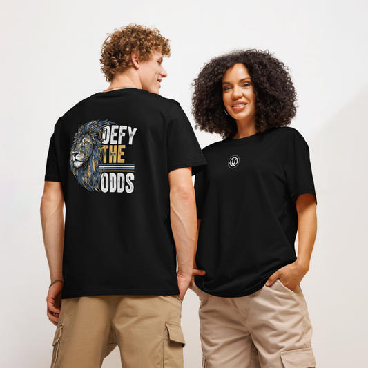 Defy the odds - organic ribbed neck t-shirt